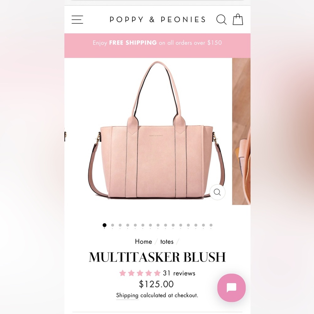 Poppy & Peonies Pink Everyday Tote